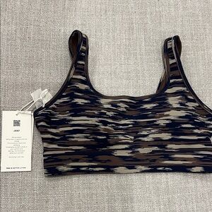 Lorna Jane Navy and Brown Camouflage Sports Bra
